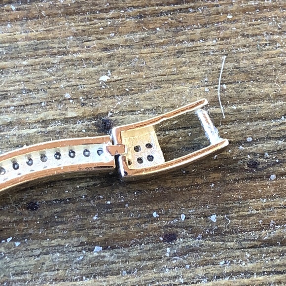 NWOT 925 Sterling Silver Gold Vermeil Overlay Crystal Wavy Tennis Bracelet! - Picture 10 of 13